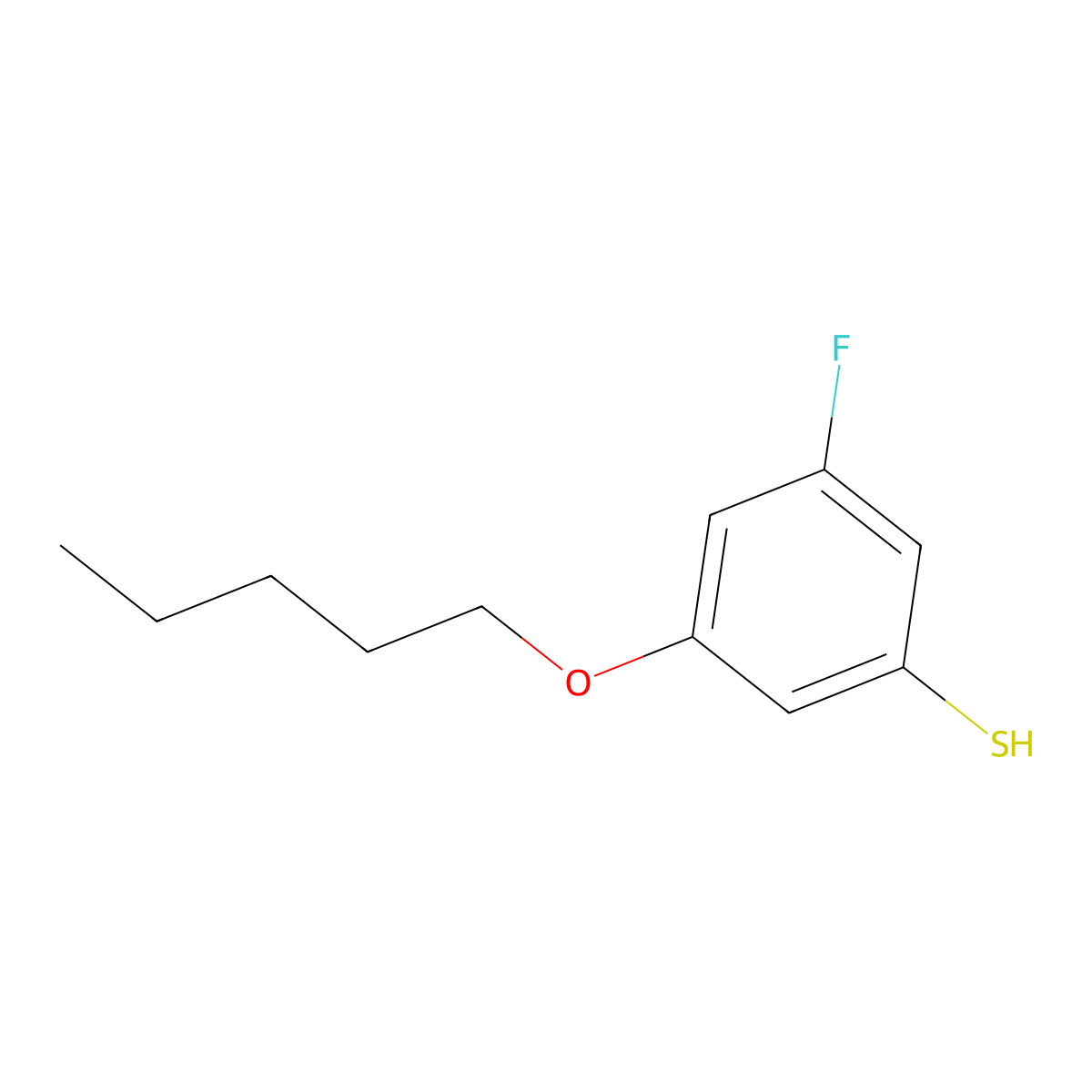 5-Fluoro-3-n-pentoxythiophenol molecular structure, CAS 1378873-79-0
