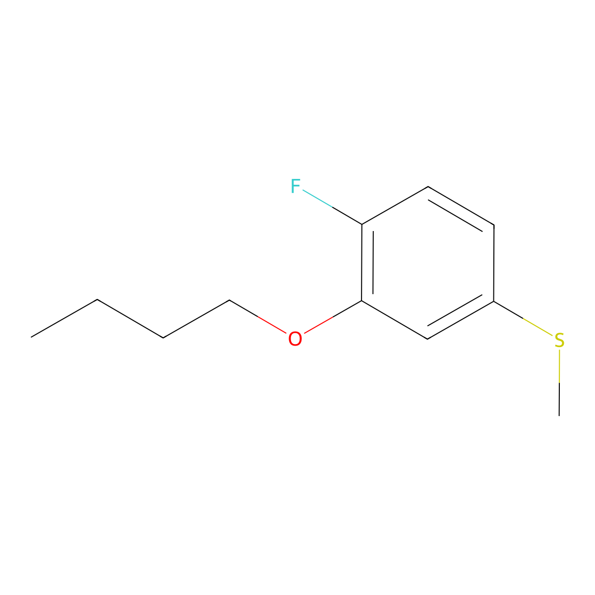 (3-Butoxy-4-fluorophenyl)(methyl)sulfane molecular structure, CAS 1378873-93-8