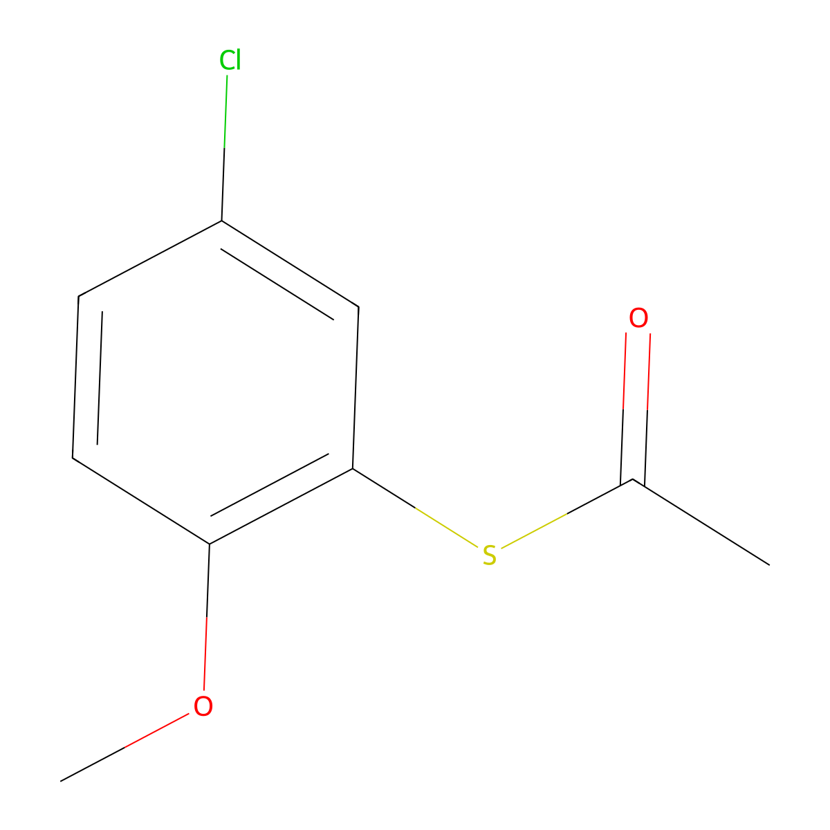 S-(5-Chloro-2-methoxyphenyl) ethanethioate molecular structure, CAS 1378874-08-8