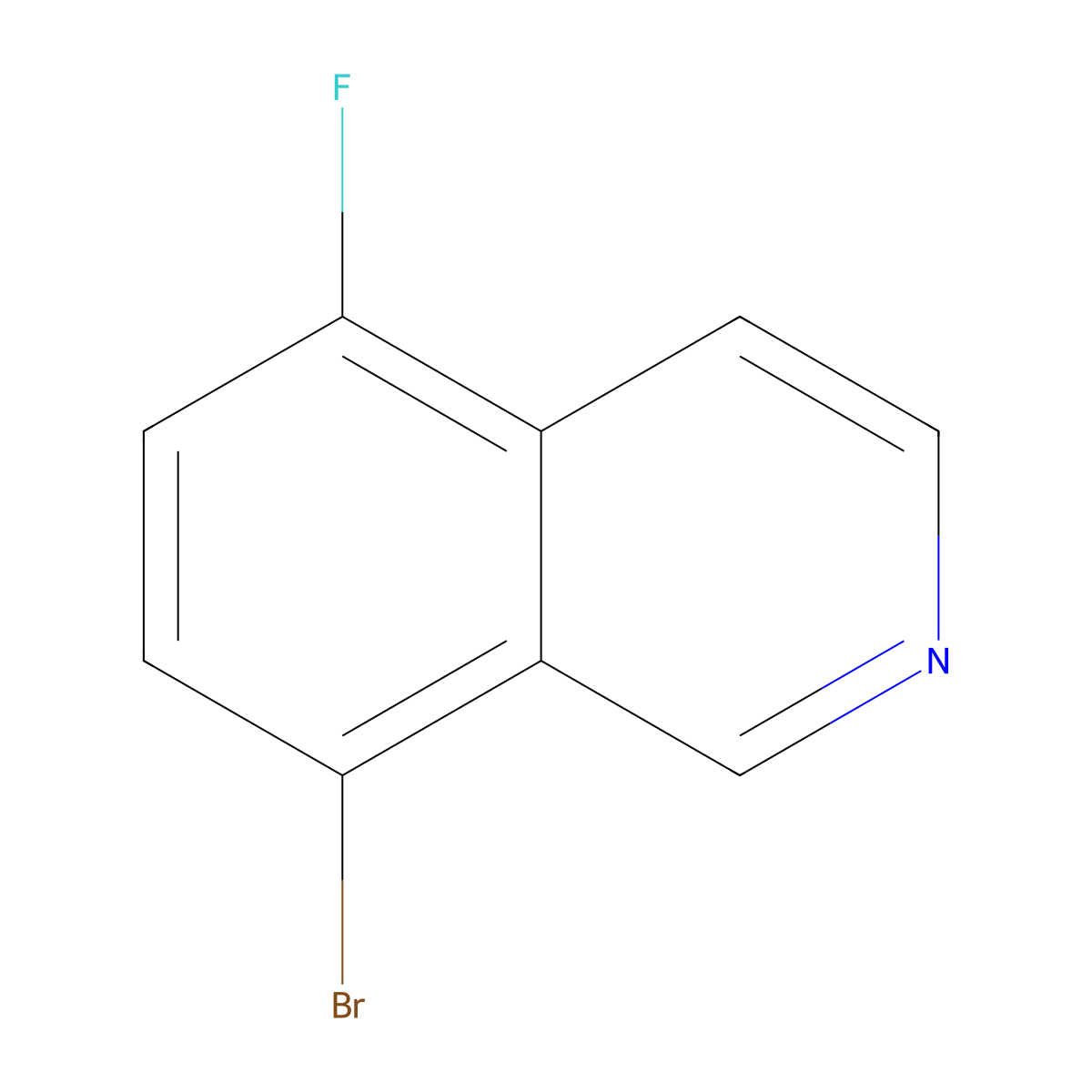 8-Bromo-5-fluoroisoquinoline molecular structure, CAS 1378874-27-1