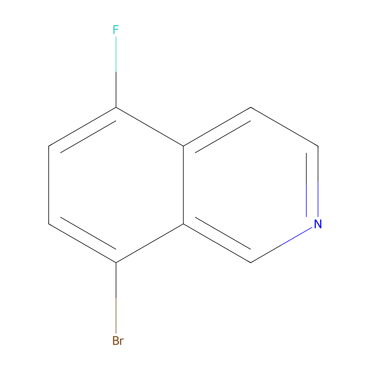 8-Bromo-5-fluoroisoquinoline molecular structure, CAS 1378874-27-1