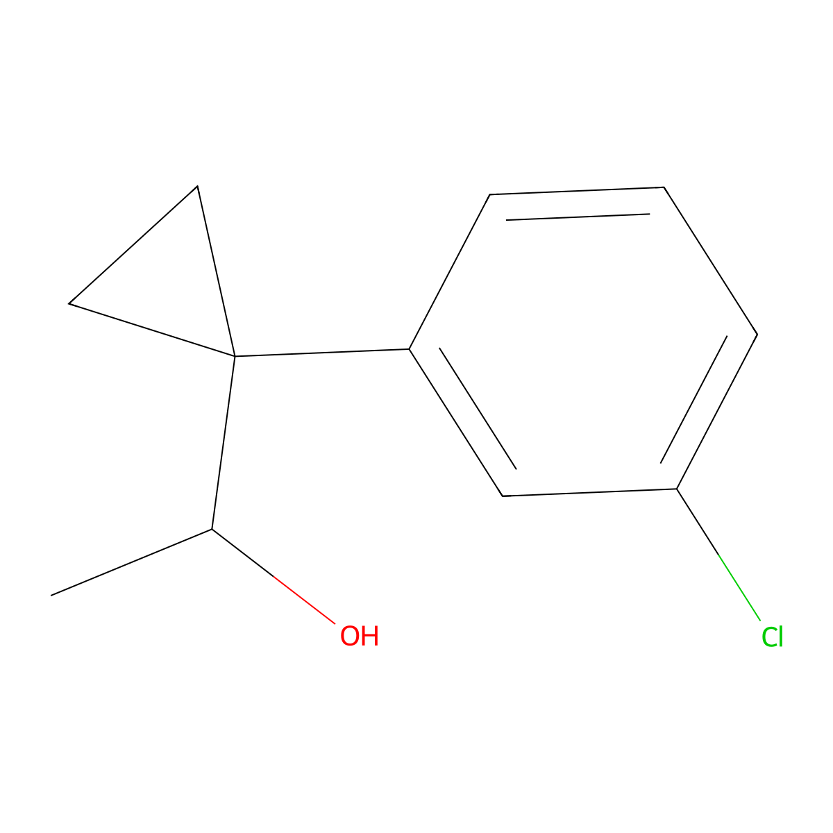 1-[1-(3-Chlorophenyl)cyclopropyl]ethan-1-ol molecular structure, CAS 1378874-55-5