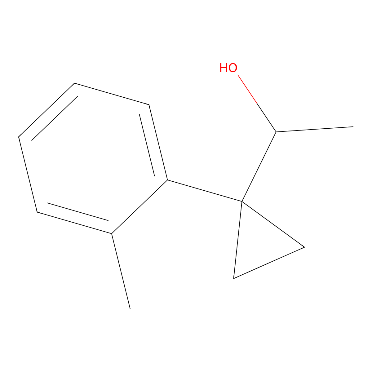 1-[1-(2-Methylphenyl)cyclopropyl]ethan-1-ol molecular structure, CAS 1378874-68-0