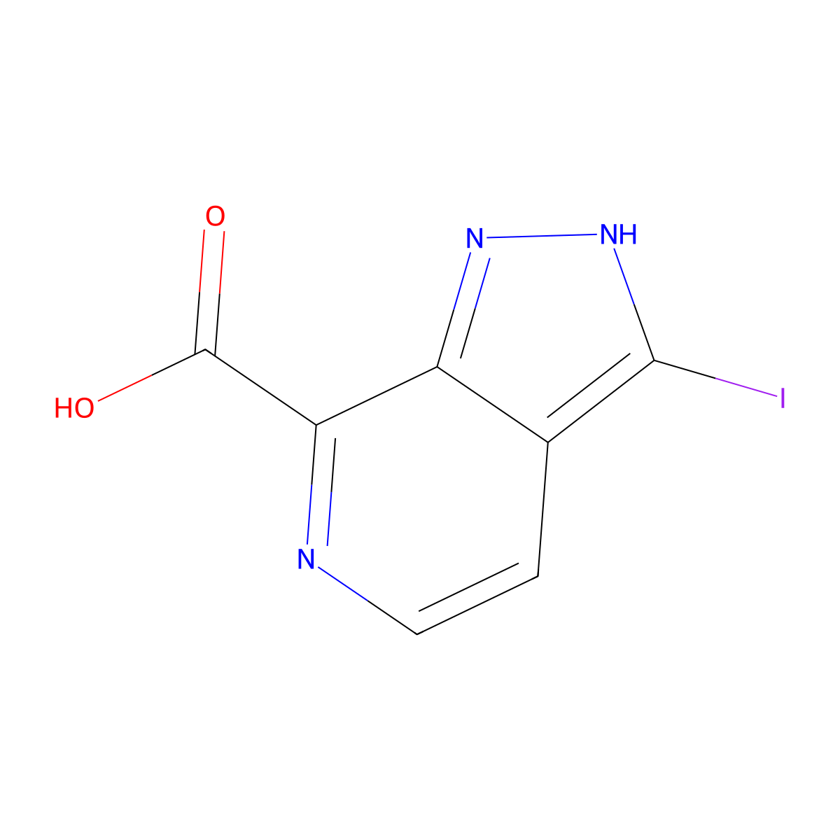 3-Iodo-1H-pyrazolo[3,4-c]pyridine-7-carboxylic acid molecular structure, CAS 1378874-76-0