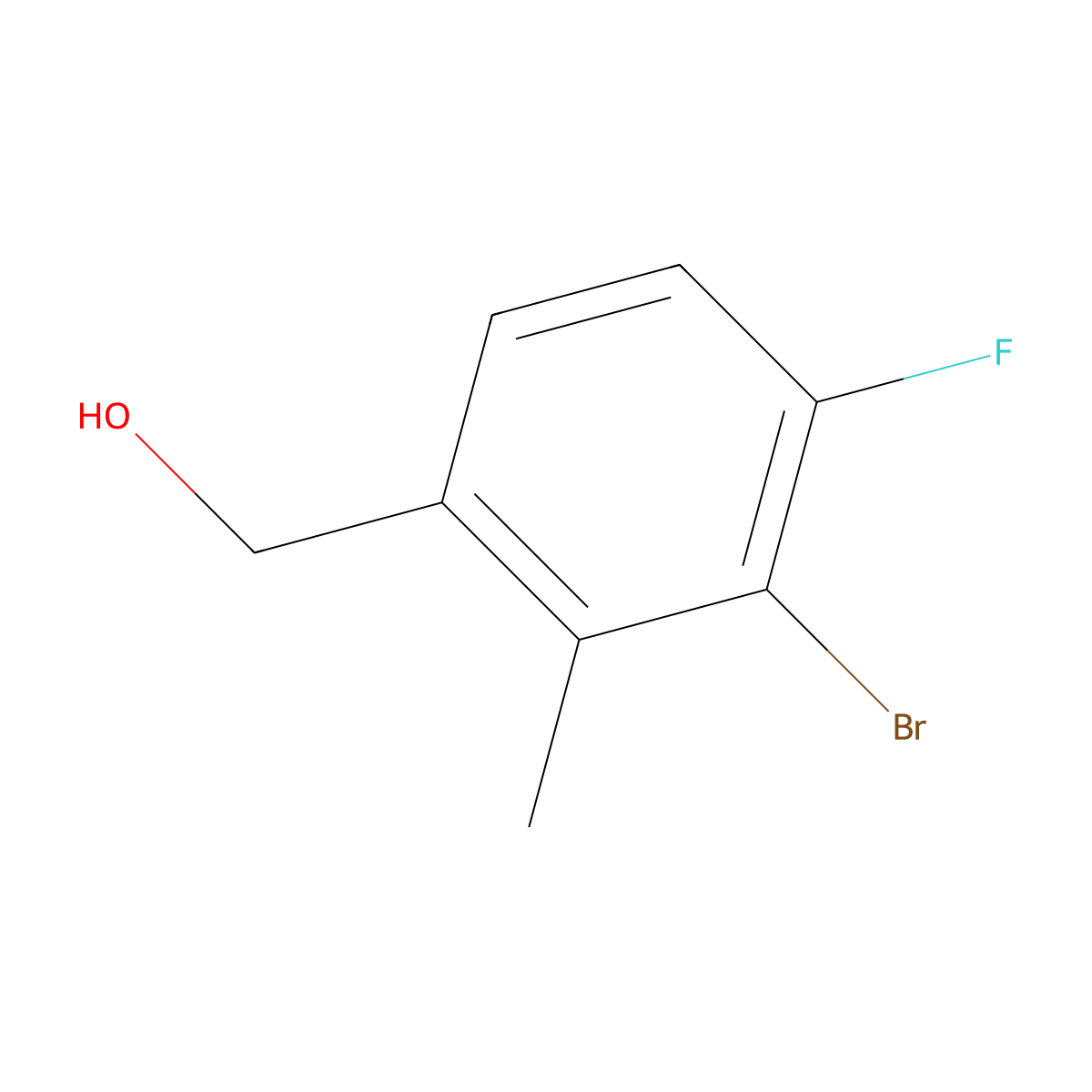 (3-Bromo-4-fluoro-2-methylphenyl)methanol molecular structure, CAS 1378875-50-3