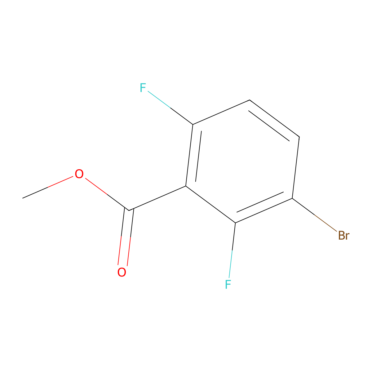 Methyl 3-bromo-2,6-difluorobenzoate molecular structure, CAS 1378875-92-3