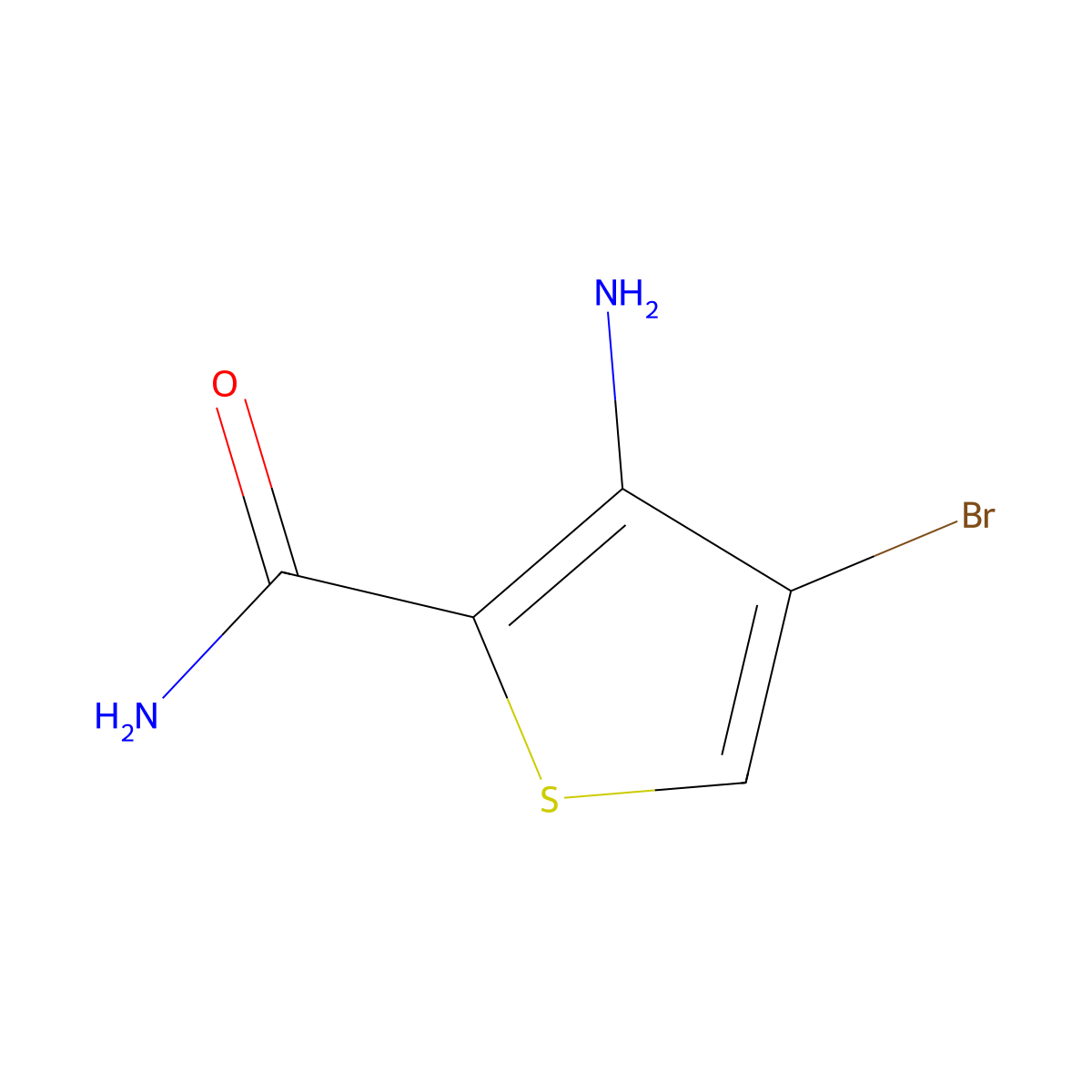 3-Amino-4-bromothiophene-2-carboxamide molecular structure, CAS 1378876-49-3