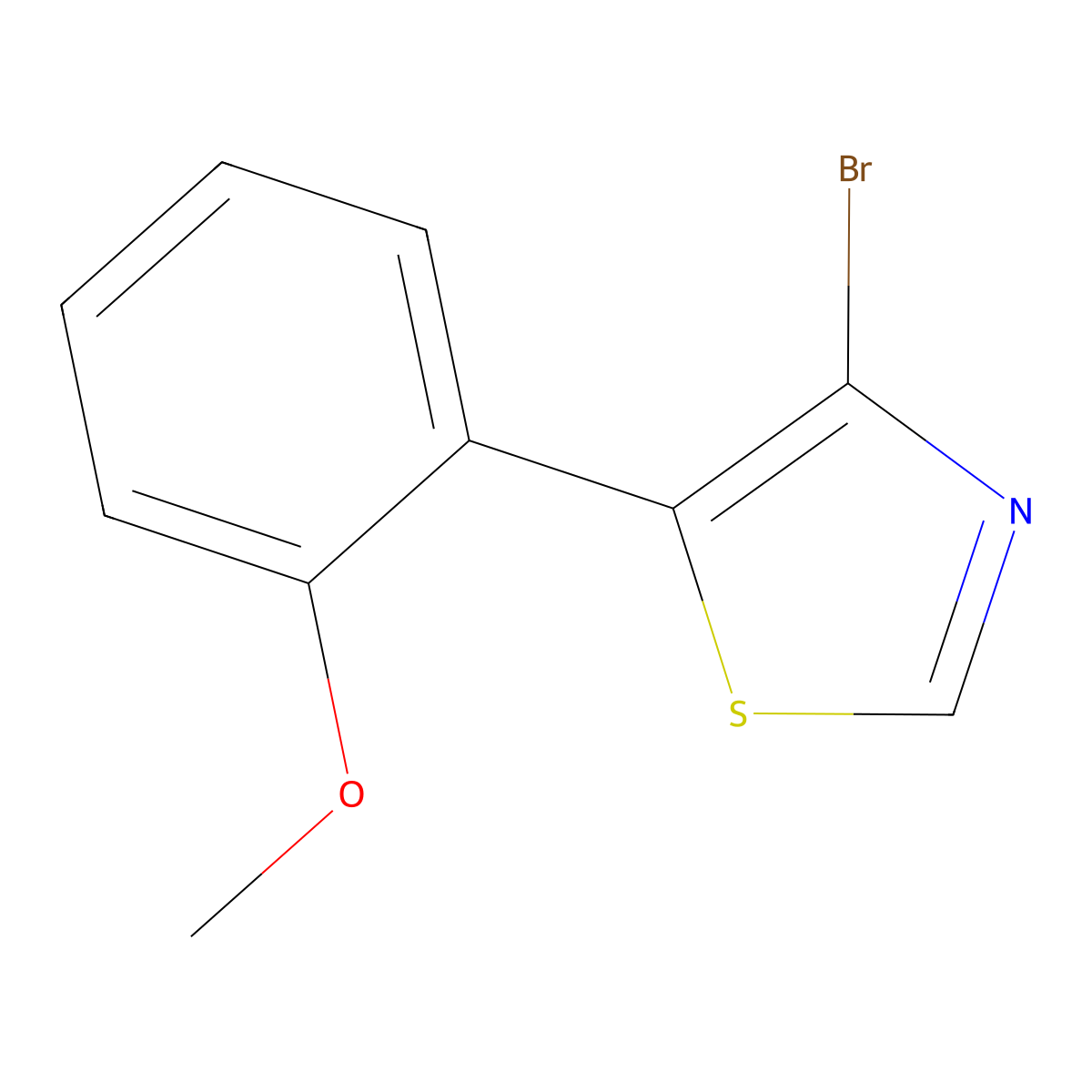4-Bromo-5-(2-methoxyphenyl)thiazole molecular structure, CAS 1378877-05-4