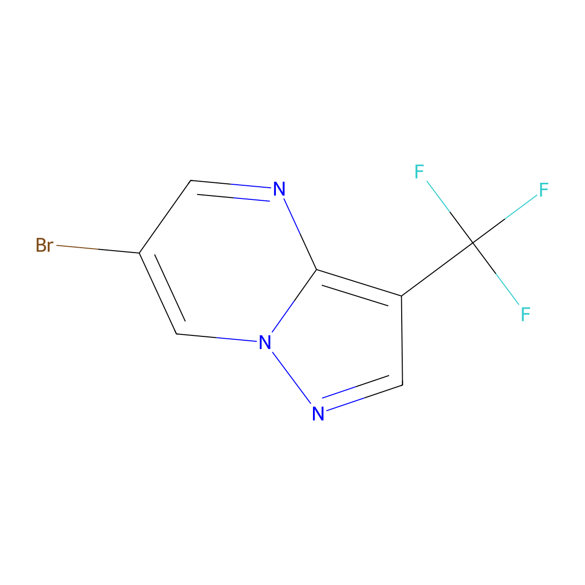 6-Bromo-3-(trifluoromethyl)pyrazolo[1,5-a]pyrimidine molecular structure, CAS 1378877-15-6