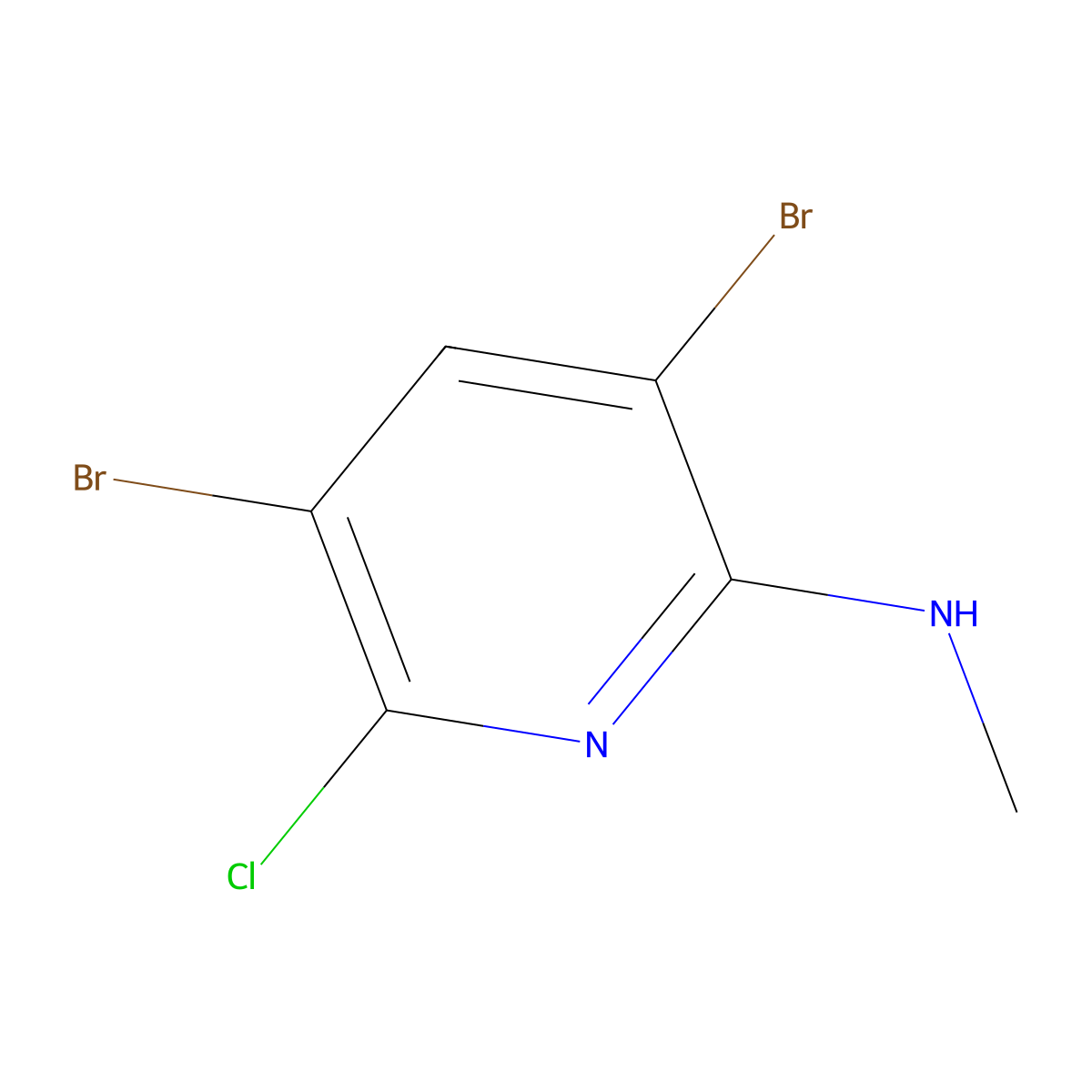 3,5-Dibromo-6-chloro-N-methylpyridin-2-amine molecular structure, CAS 1378878-25-1