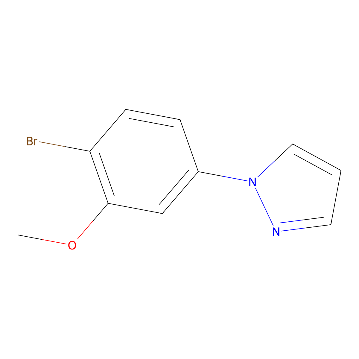 1-(4-bromo-3-methoxyphenyl)-1H-pyrazole molecular structure, CAS 1378878-50-2