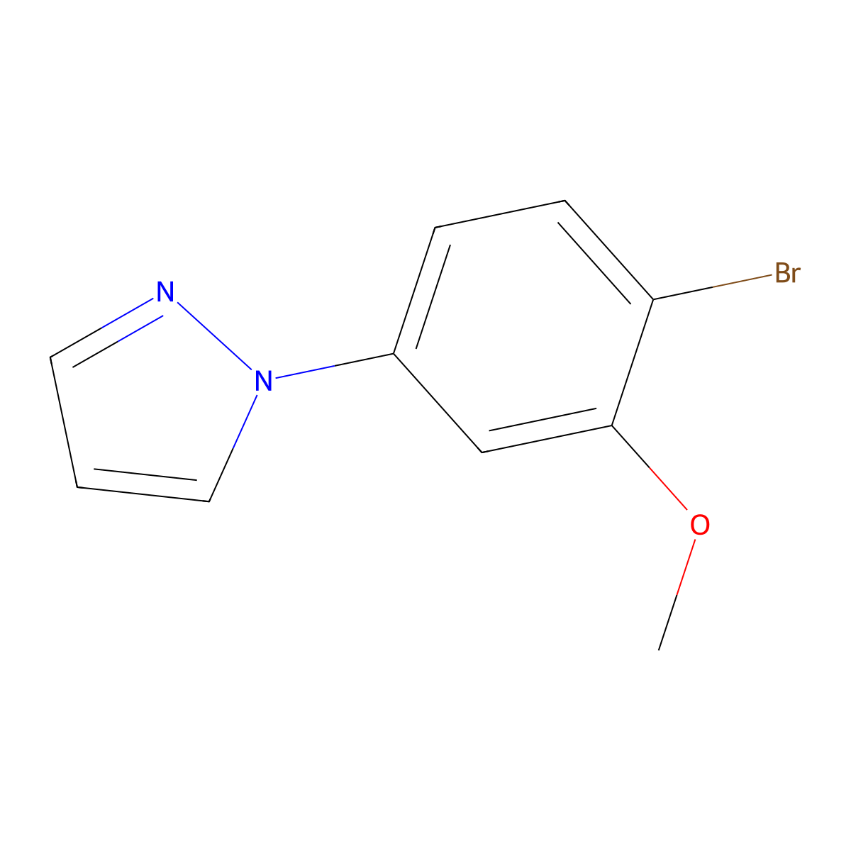 1-(4-bromo-3-methoxyphenyl)-1H-pyrazole molecular structure, CAS 1378878-50-2
