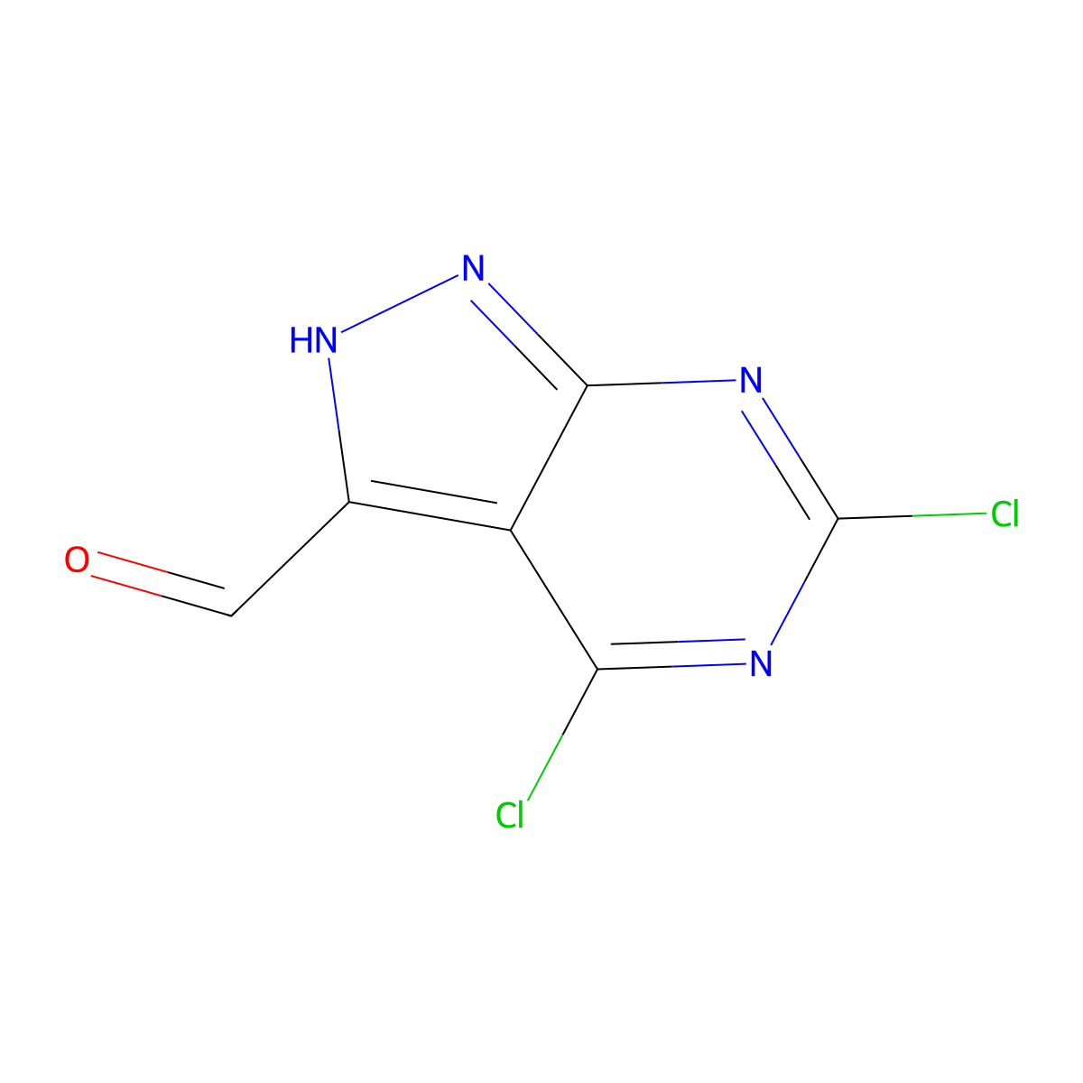 4,6-Dichloro-1H-pyrazolo[3,4-D]pyrimidine-3-carbaldehyde molecular structure, CAS 1378878-71-7