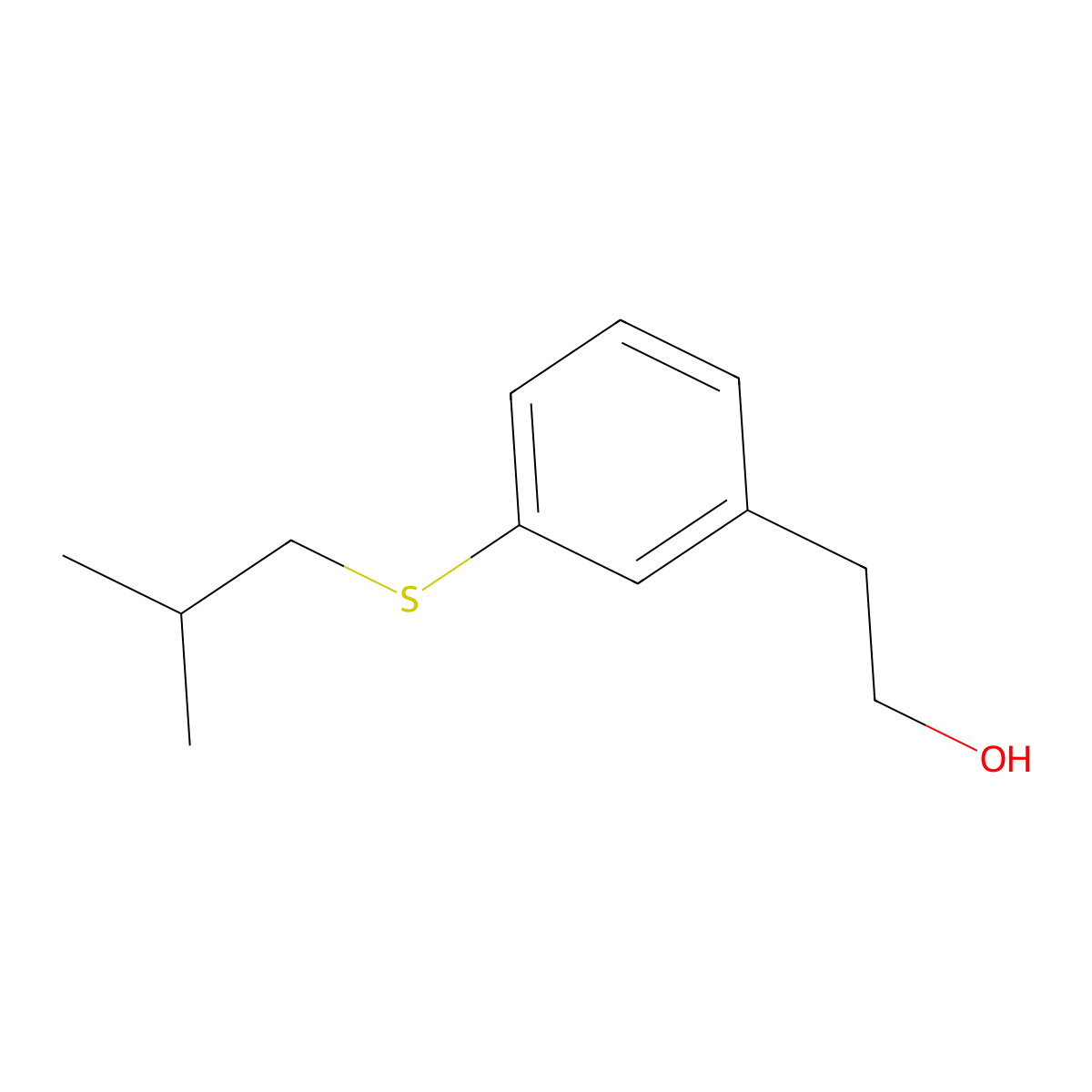 3-(iso-Butylthio)phenethyl alcohol molecular structure, CAS 1378879-86-7