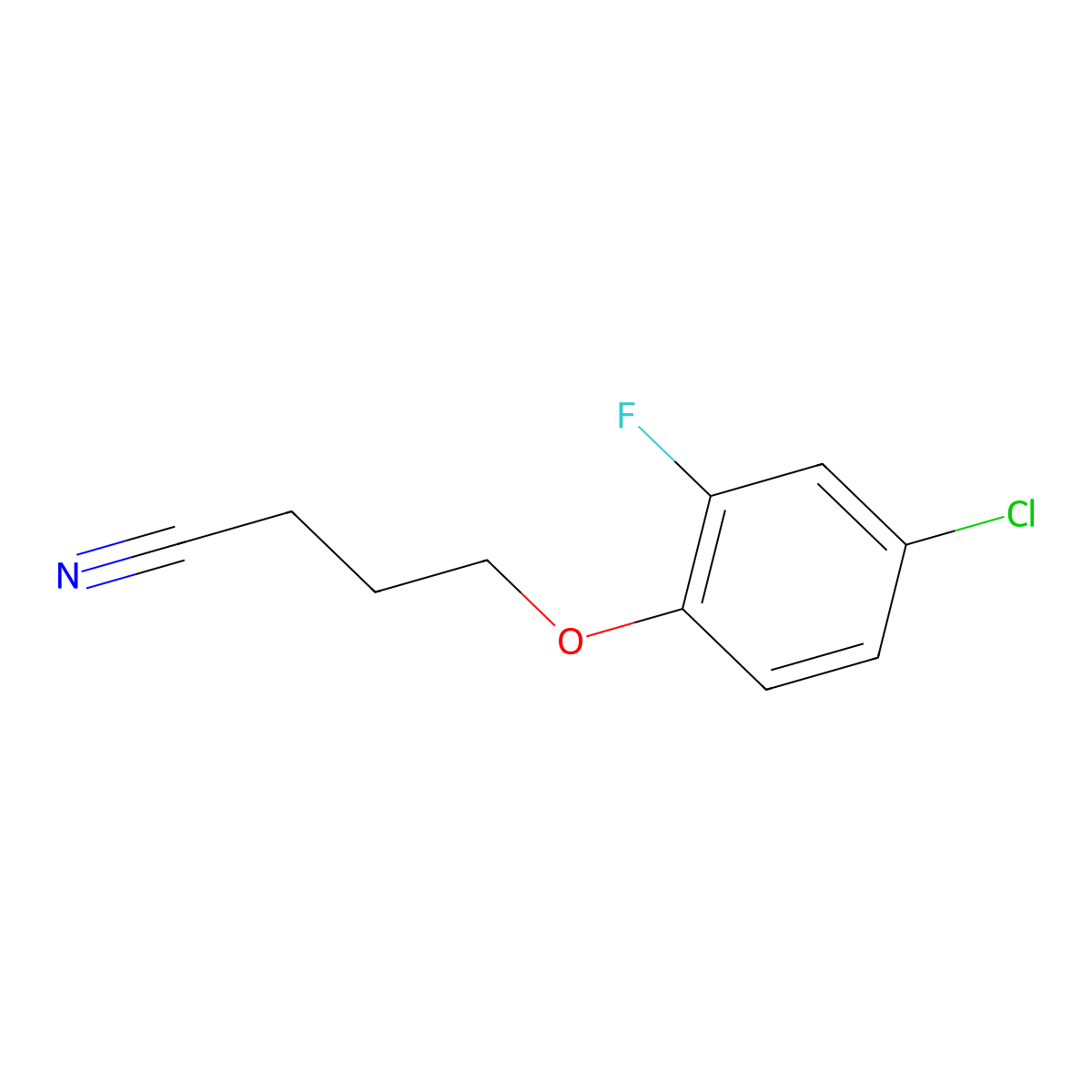 4-(4-Chloro-2-fluoro-phenoxy)butanenitrile molecular structure, CAS 1378882-08-6