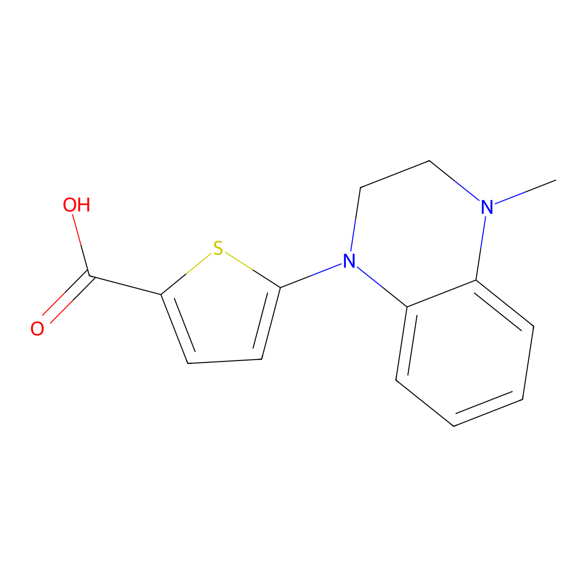 5-(4-Methyl-1,2,3,4-tetrahydroquinoxalin-1-yl)thiophene-2-carboxylic acid molecular structure, CAS 1378890-42-6
