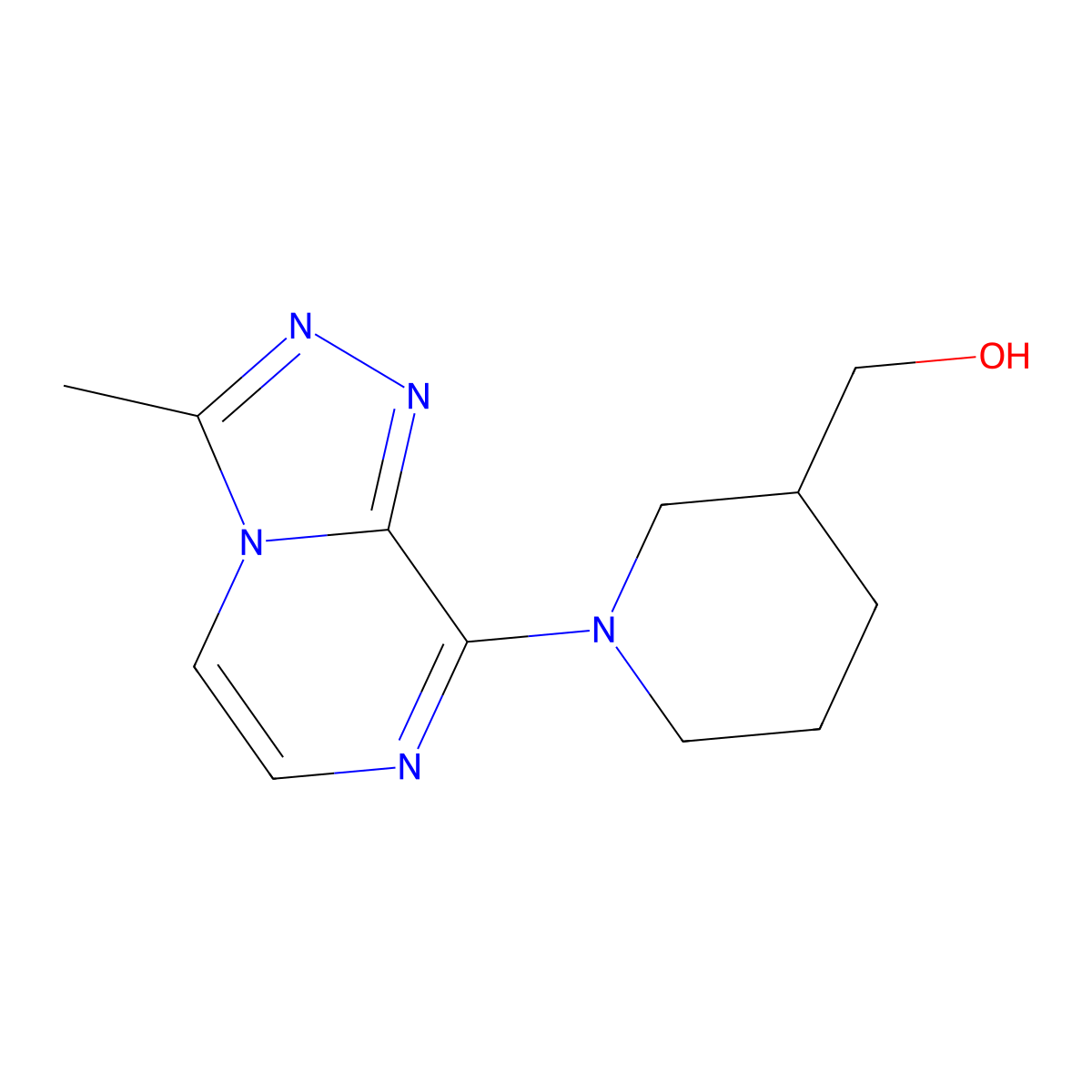 (1-{3-Methyl-[1,2,4]triazolo[4,3-a]pyrazin-8-yl}piperidin-3-yl)methanol molecular structure, CAS 1378891-13-4