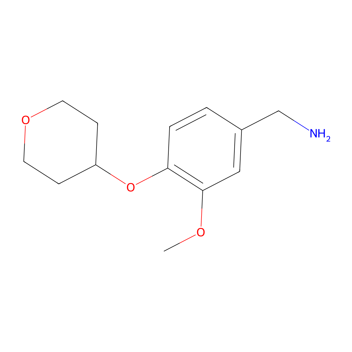 [3-Methoxy-4-(oxan-4-yloxy)phenyl]methanamine molecular structure, CAS 1378892-59-1