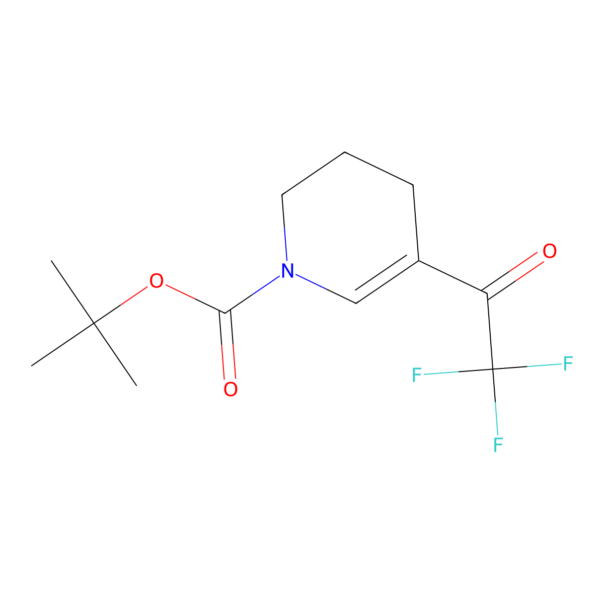 Tert-butyl 5-(trifluoroacetyl)-1,2,3,4-tetrahydropyridine-1-carboxylate molecular structure, CAS 1378929-70-4