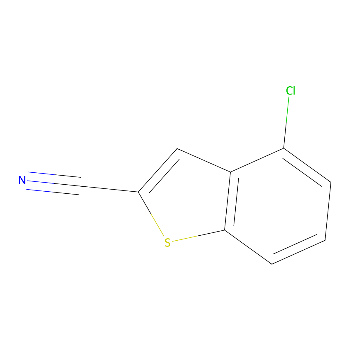 4-Chlorobenzo[b]thiophene-2-carbonitrile molecular structure, CAS 1378942-33-6
