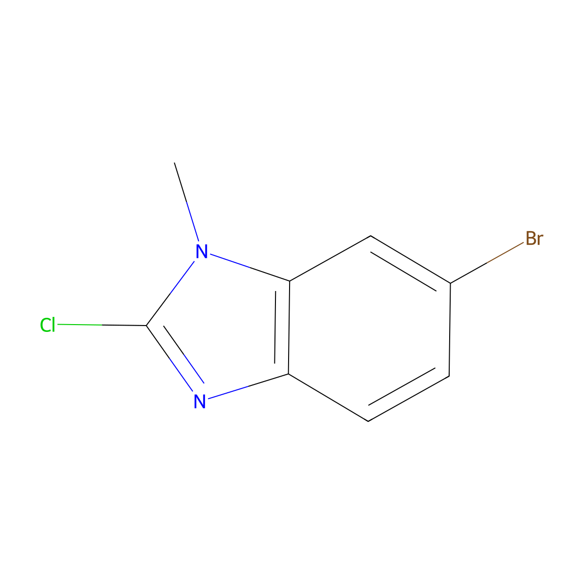 6-Bromo-2-chloro-1-methyl-1H-benzo[d]imidazole molecular structure, CAS 1378947-22-8