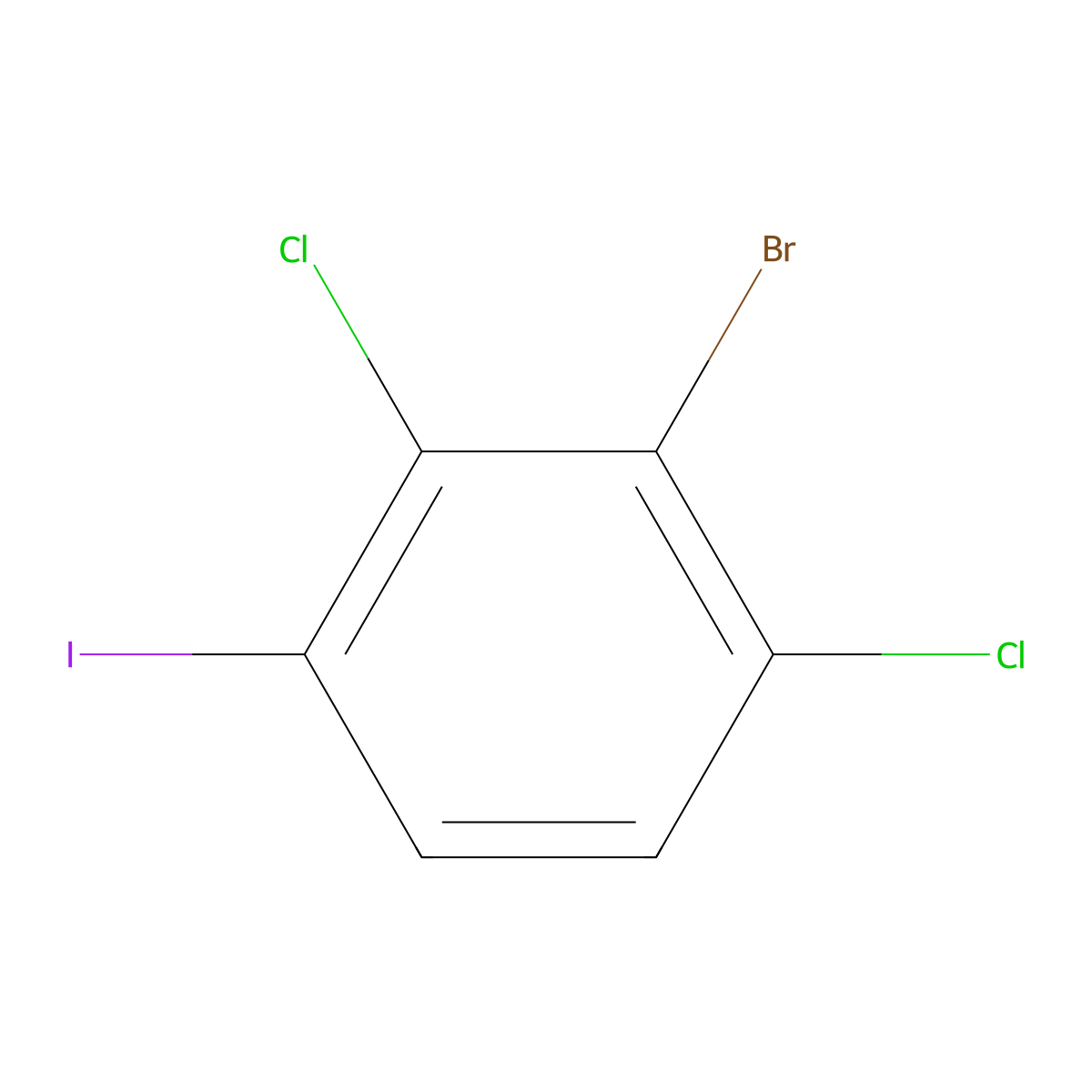 2-Bromo-1,3-dichloro-4-iodobenzene molecular structure, CAS 1378954-54-1