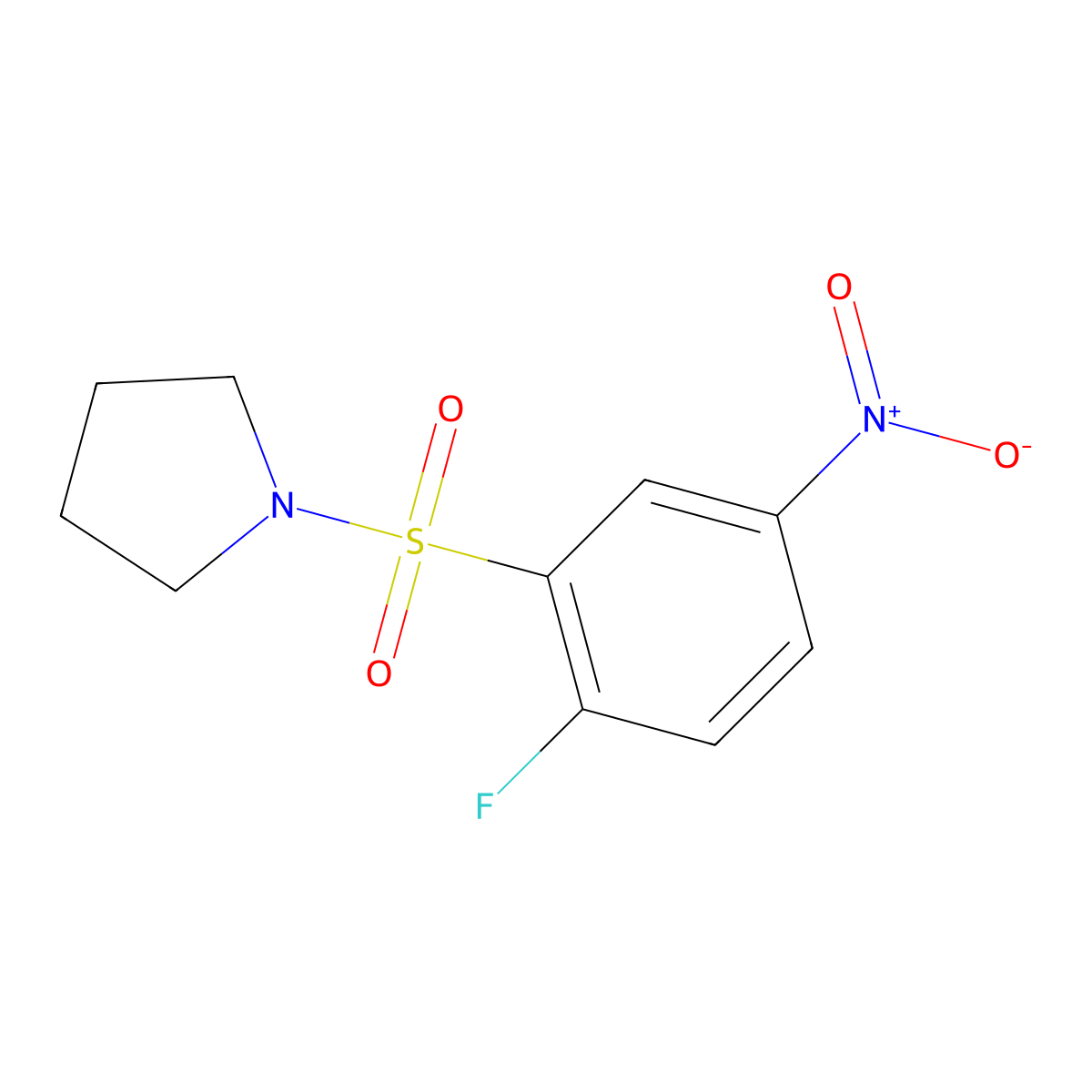 1-[(2-Fluoro-5-nitrobenzene)sulfonyl]pyrrolidine molecular structure, CAS 1378954-75-6