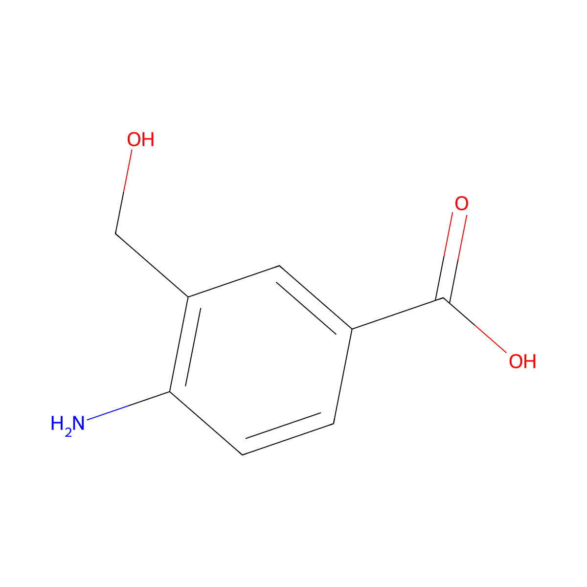 4-Amino-3-(hydroxymethyl)benzoic acid molecular structure, CAS 1378955-81-7