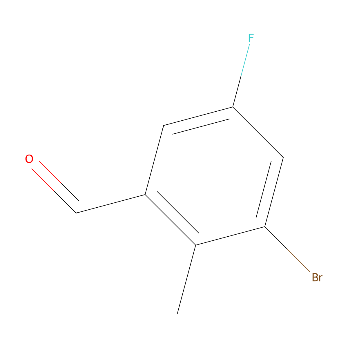 3-Bromo-5-fluoro-2-methylbenzaldehyde molecular structure, CAS 1378962-45-8
