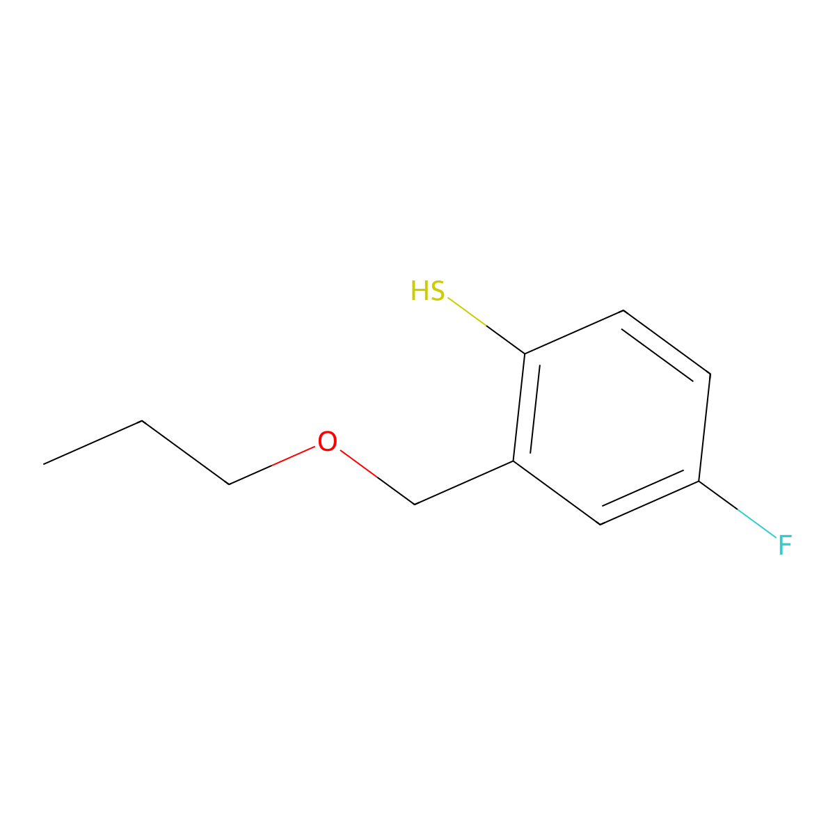 4-Fluoro-2-[(n-propyloxy)methyl]thiophenol molecular structure, CAS 1378964-10-3
