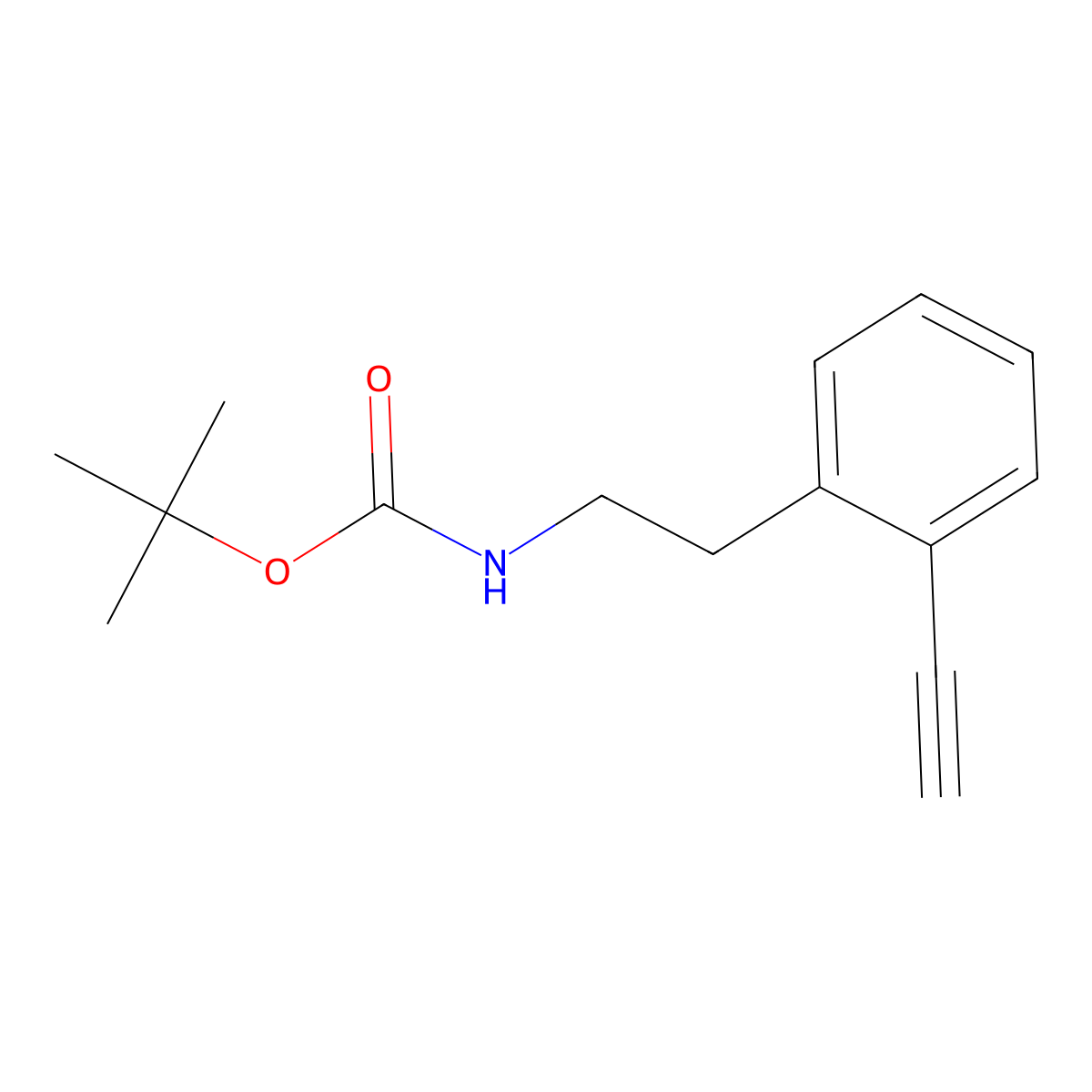 tert-butyl N-[2-(2-ethynylphenyl)ethyl]carbamate molecular structure, CAS 1378976-70-5