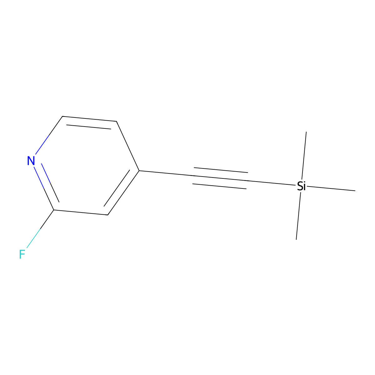 2-Fluoro-4-((trimethylsilyl)ethynyl)pyridine molecular structure, CAS 1378976-75-0