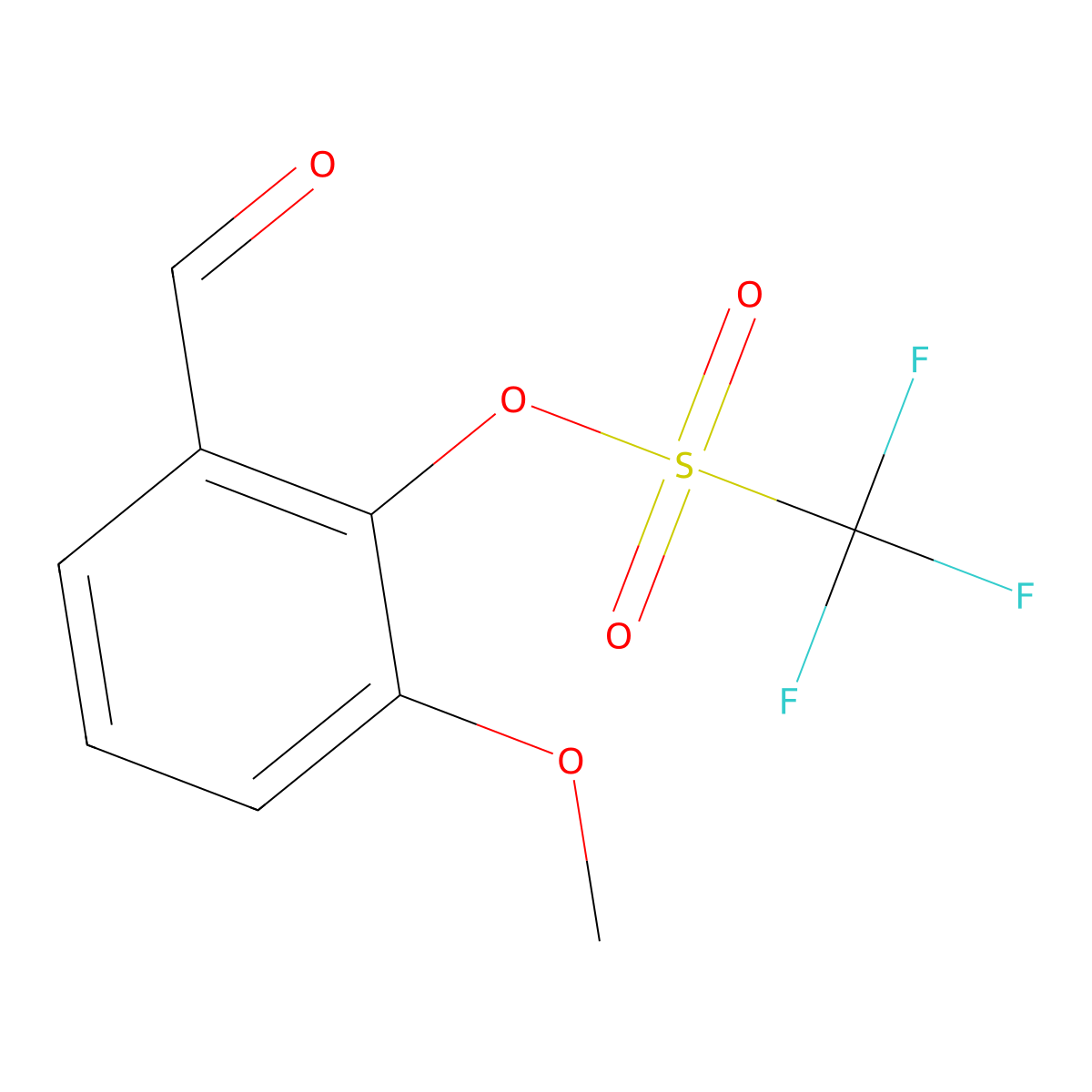 Methanesulfonic acid, trifluoro-, 2-formyl-6-methoxyphenyl ester molecular structure, CAS 137898-13-6
