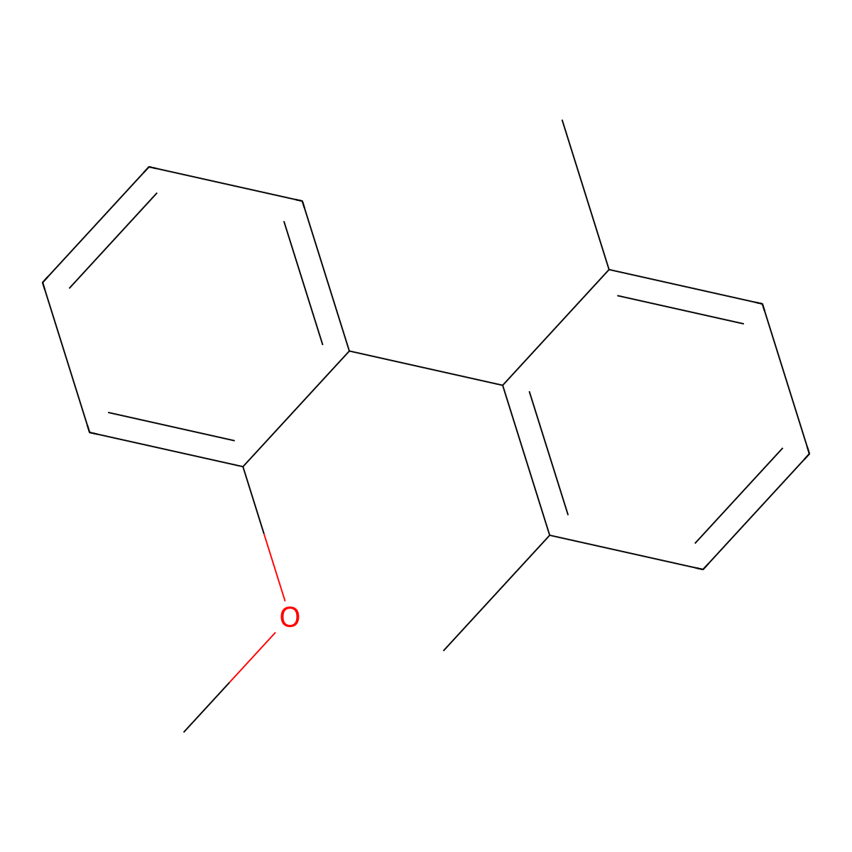 1,1'-Biphenyl, 2-methoxy-2',6'-dimethyl- molecular structure, CAS 137898-21-6