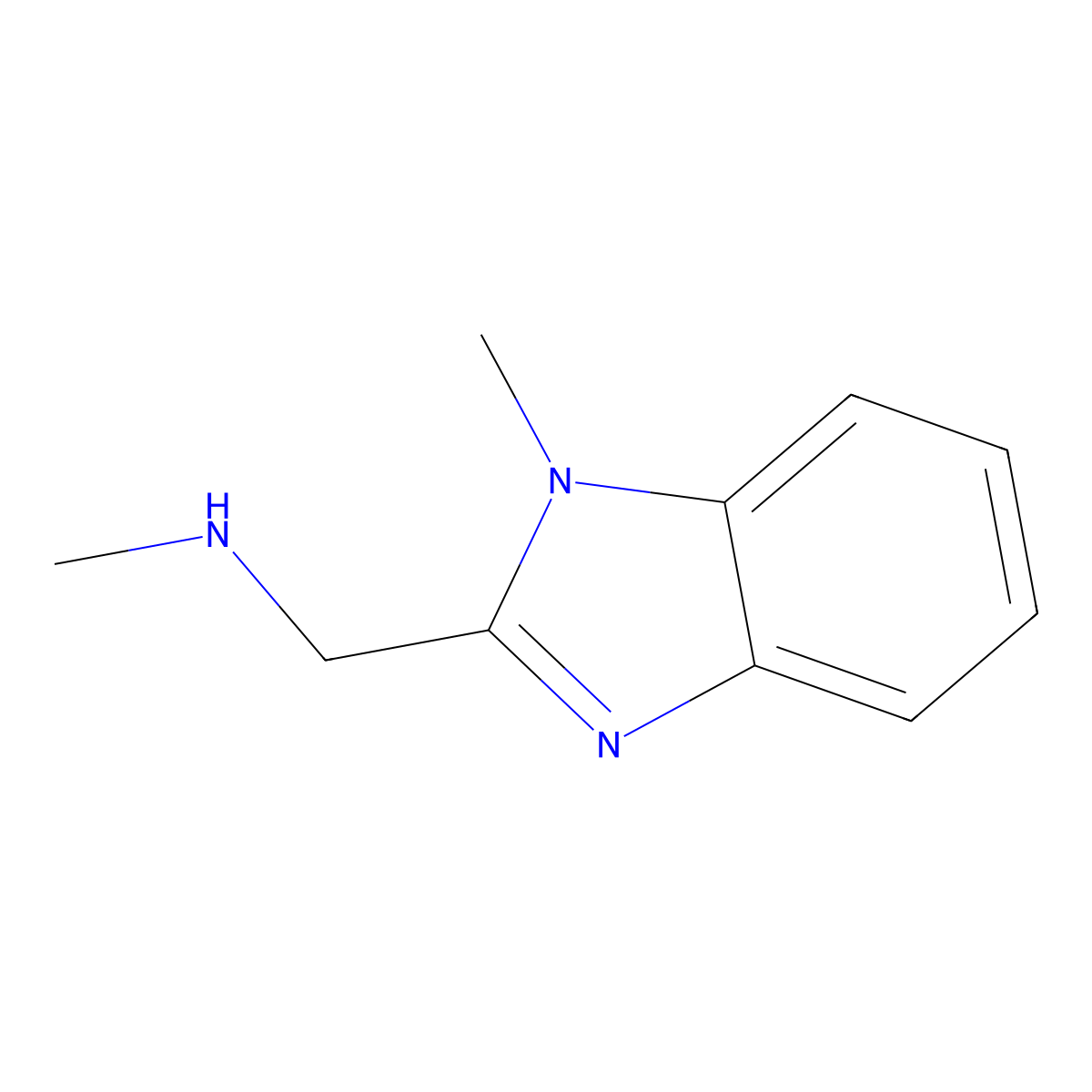 N-Methyl-1-(1-methyl-1H-benzimidazol-2-yl)methanamine molecular structure, CAS 137898-62-5