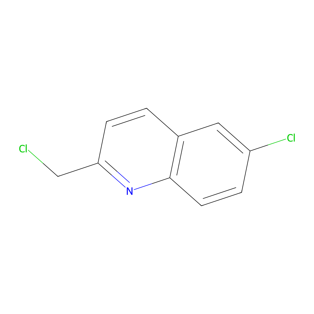6-Chloro-2-(chloromethyl)quinoline molecular structure, CAS 137898-64-7