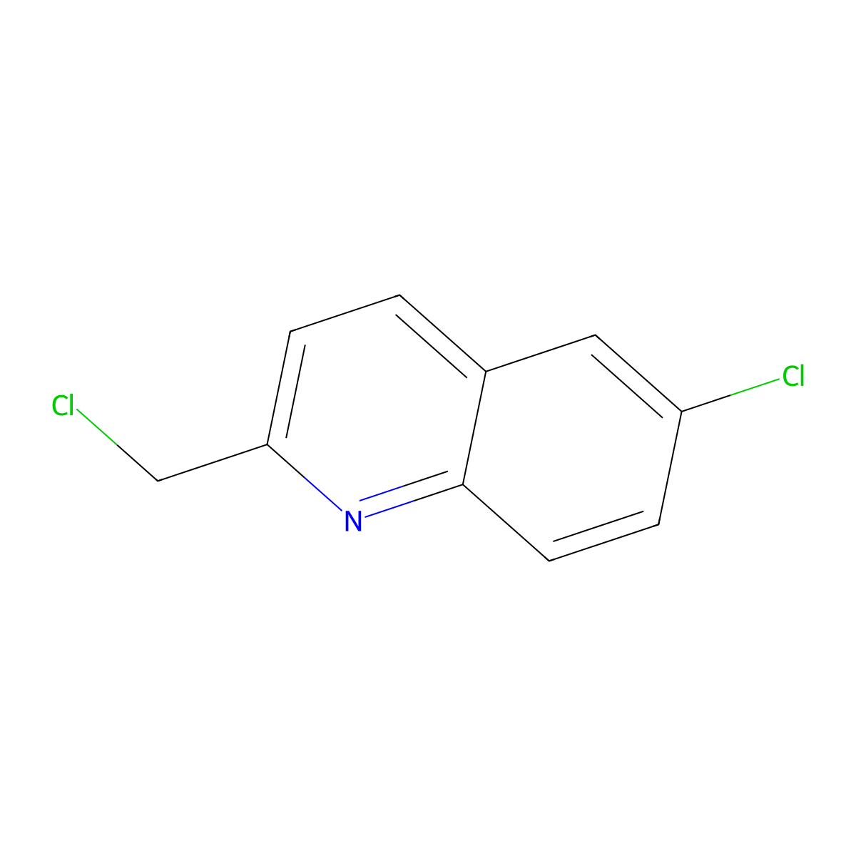 6-Chloro-2-(chloromethyl)quinoline molecular structure, CAS 137898-64-7