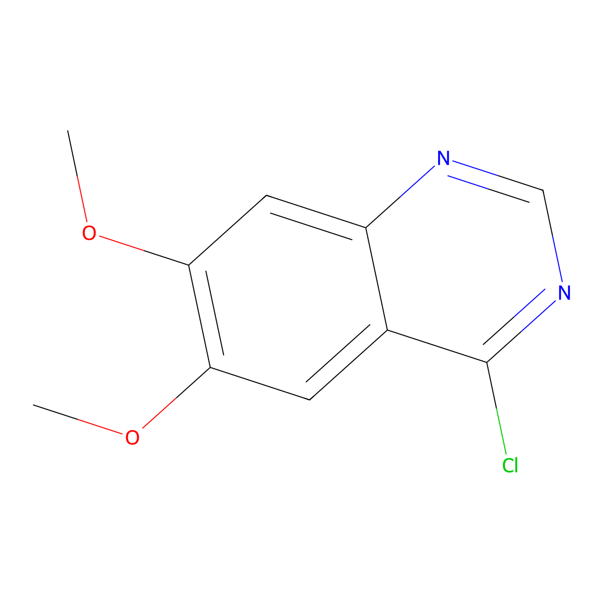 4-Chloro-6,7-dimethoxyquinazoline molecular structure, CAS 13790-39-1