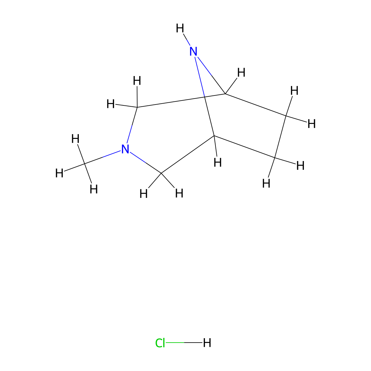 3-Methyl-3,8-diazabicyclo[3.2.1]octane hydrochloride molecular structure, CAS 1379011-49-0