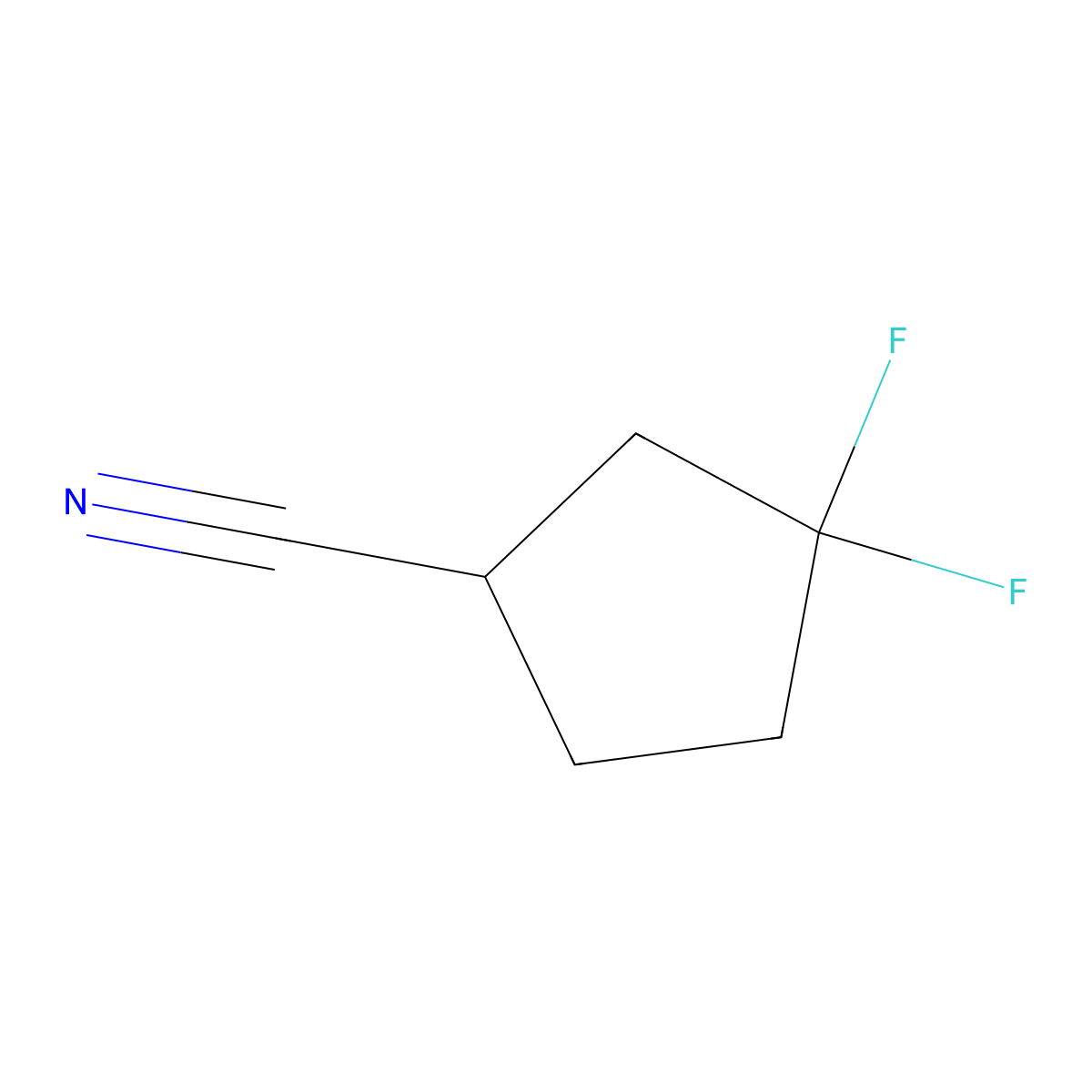3,3-Difluorocyclopentane-1-carbonitrile molecular structure, CAS 1379014-57-9