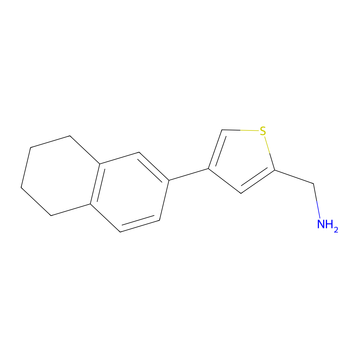 (4-(5,6,7,8-Tetrahydronaphthalen-2-yl)thiophen-2-yl)methanamine molecular structure, CAS 1379021-39-2