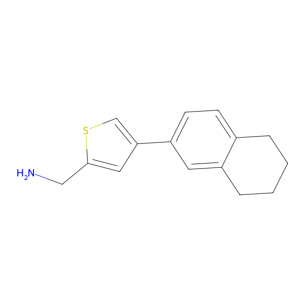 (4-(5,6,7,8-Tetrahydronaphthalen-2-yl)thiophen-2-yl)methanamine molecular structure, CAS 1379021-39-2