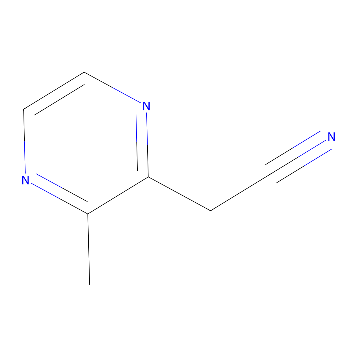 2-(3-Methylpyrazin-2-yl)acetonitrile molecular structure, CAS 1379025-18-9