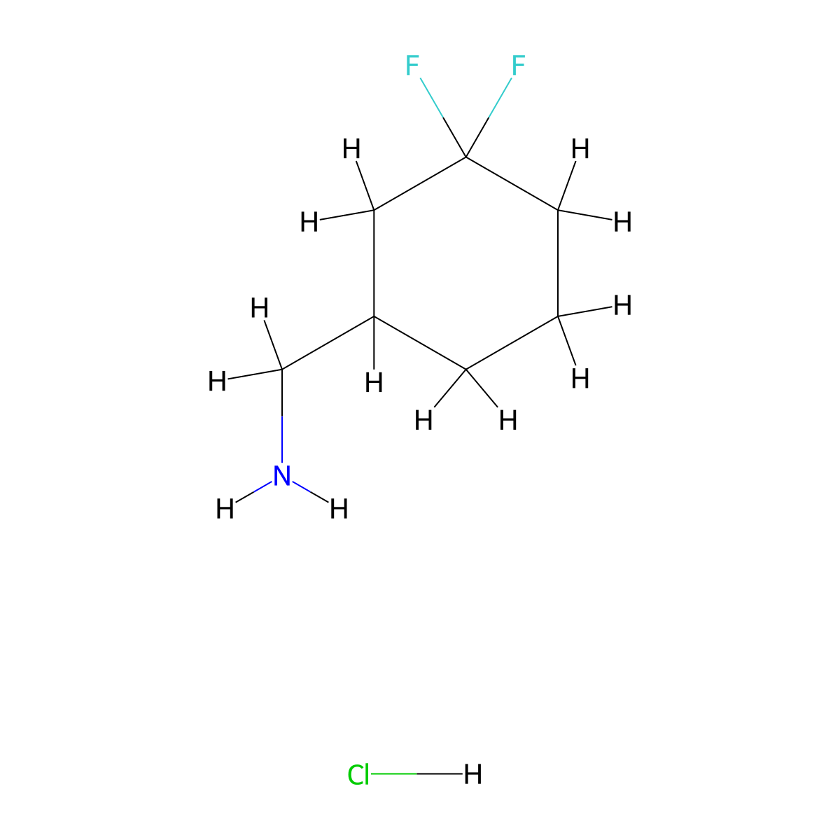 (3,3-Difluorocyclohexyl)methanamine hydrochloride molecular structure, CAS 1379025-24-7