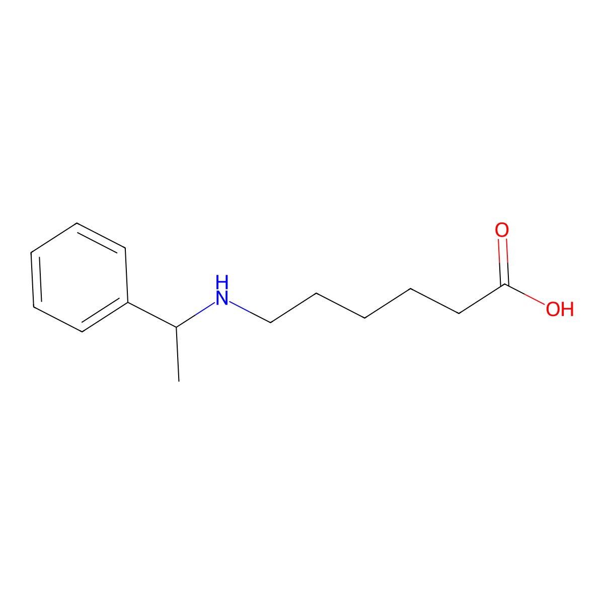 6-[(1-Phenylethyl)amino]hexanoic acid molecular structure, CAS 1379025-25-8