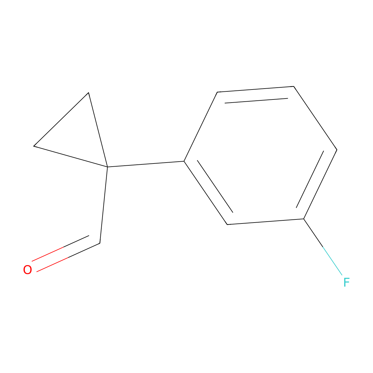 1-(3-Fluorophenyl)cyclopropane-1-carbaldehyde molecular structure, CAS 1379028-41-7