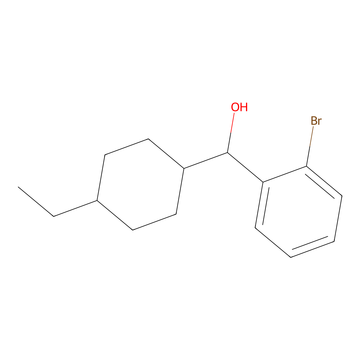 Benzenemethanol, 2-bromo-alpha-(4-ethylcyclohexyl)- molecular structure, CAS 1379028-99-5