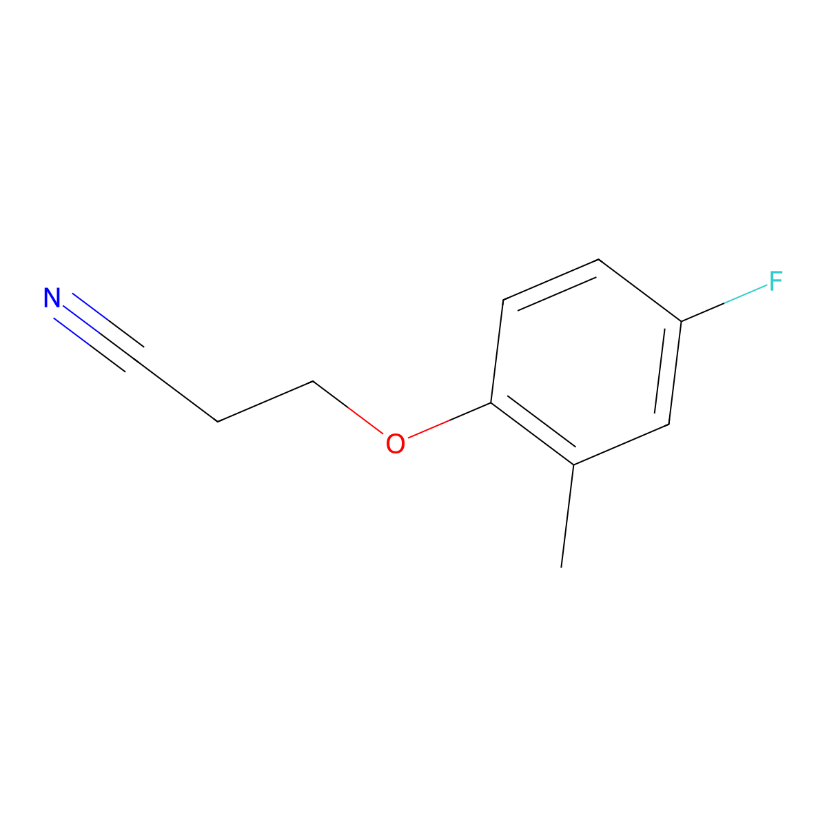 3-(4-Fluoro-2-methyl-phenoxy)propanenitrile molecular structure, CAS 1379029-46-5
