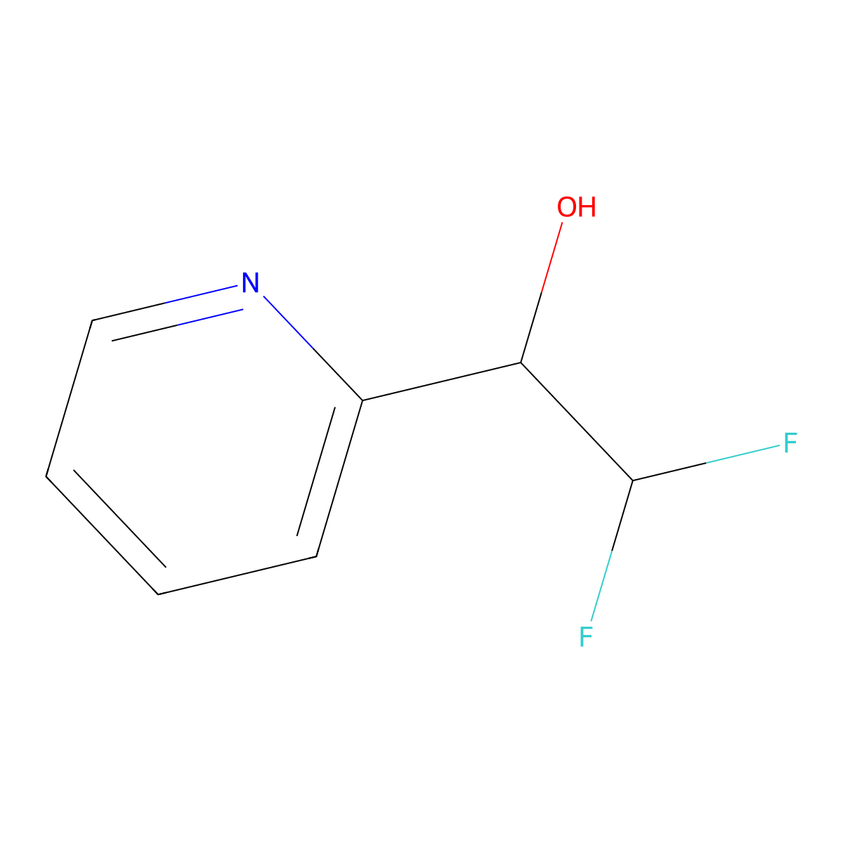 2,2-Difluoro-1-(pyridin-2-yl)ethan-1-ol molecular structure, CAS 1379031-78-3
