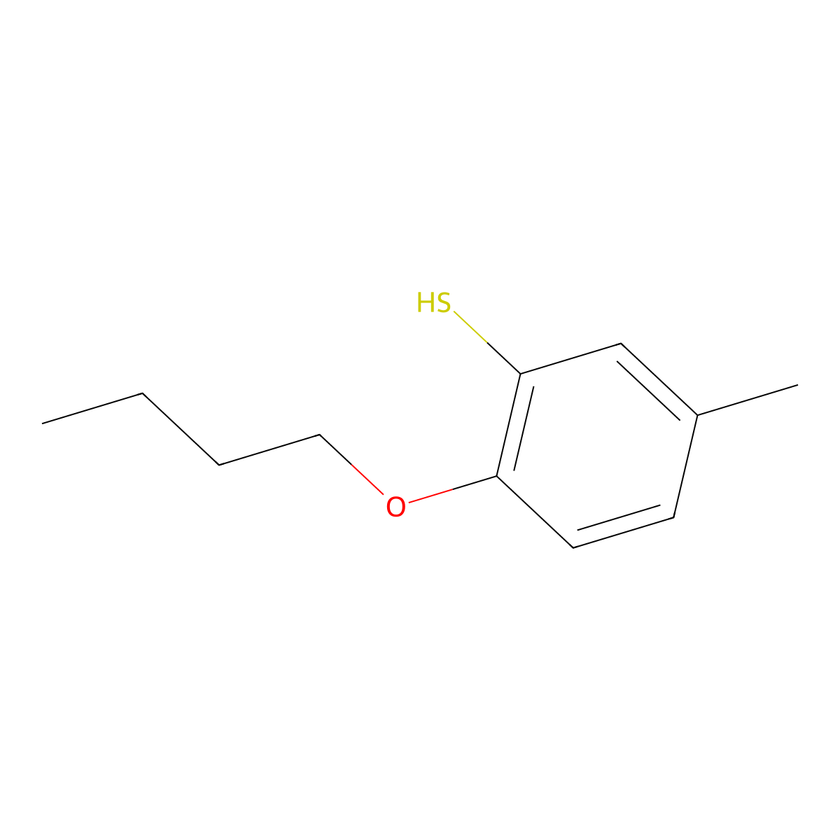2-n-Butoxy-5-methylthiophenol molecular structure, CAS 1379034-65-7